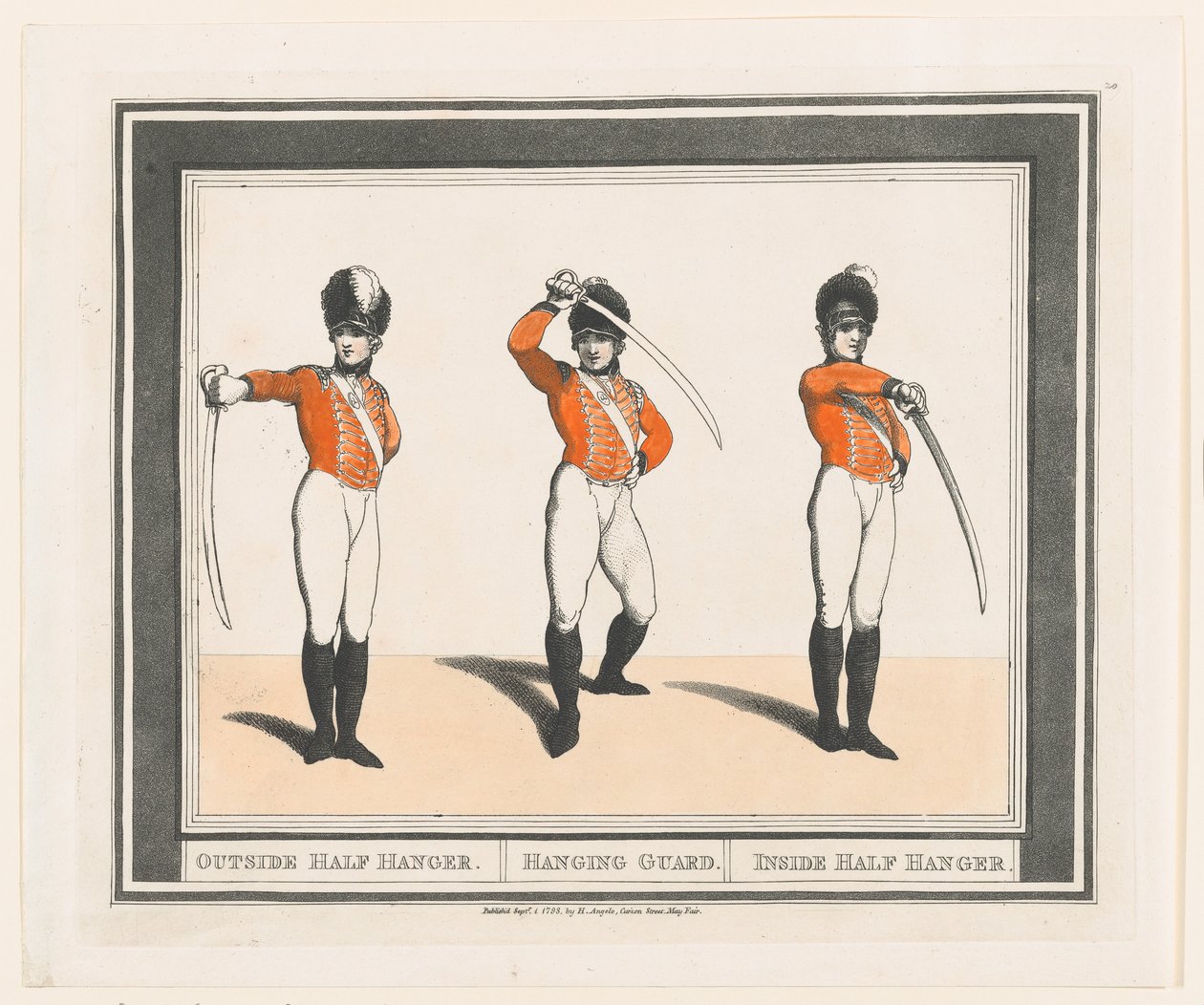 Outside Half Hanger, Hanging Guard, Inside Half Hanger door Thomas Rowlandson
