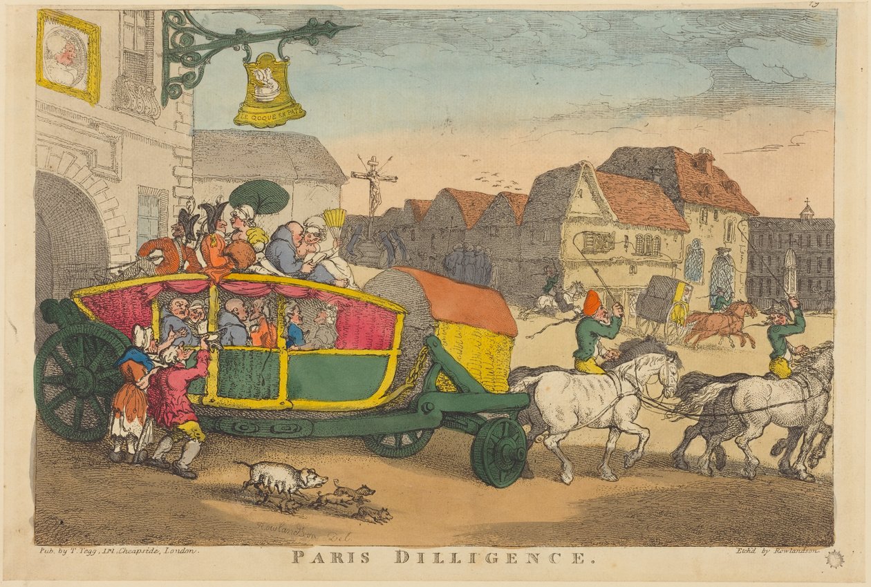 Paris Diligence door Thomas Rowlandson