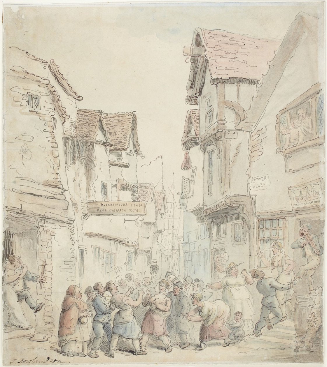 Pepper Alley door Thomas Rowlandson
