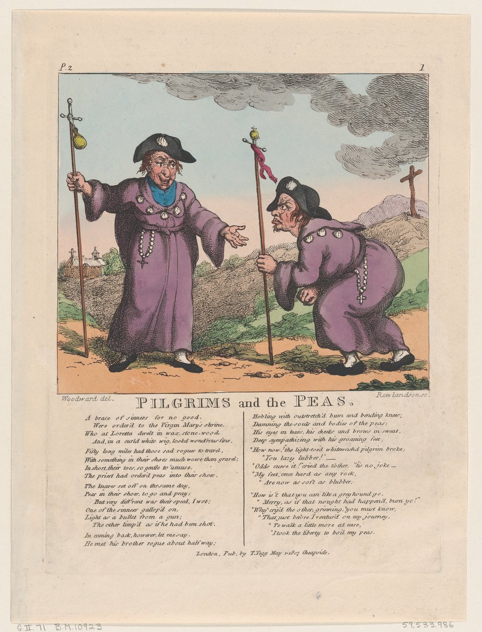 Pelgrims en de erwten, 1 mei 1807 door Thomas Rowlandson