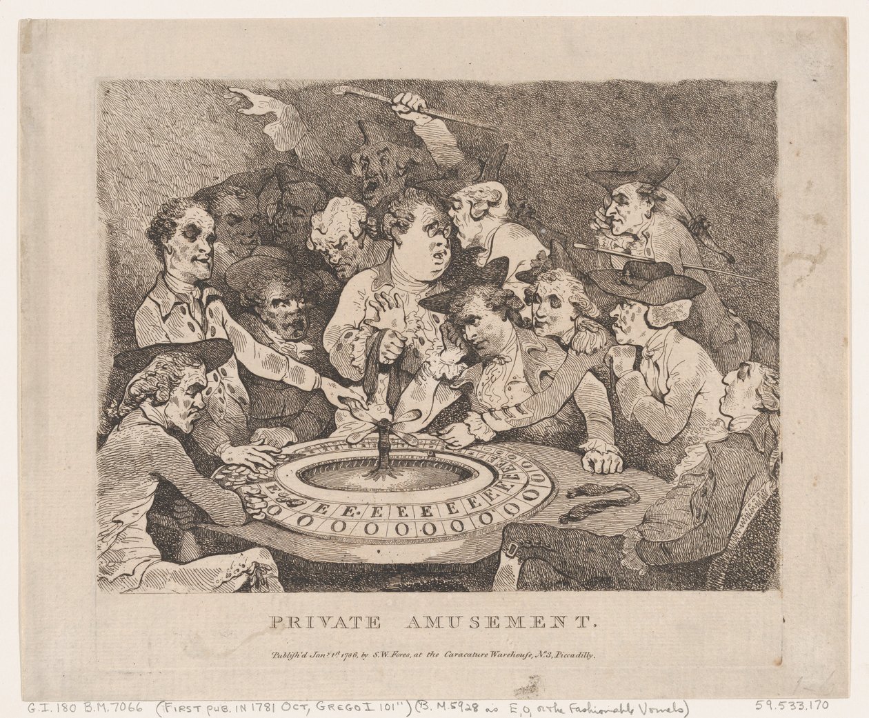 Privé amusement, 1 januari 1786 door Thomas Rowlandson