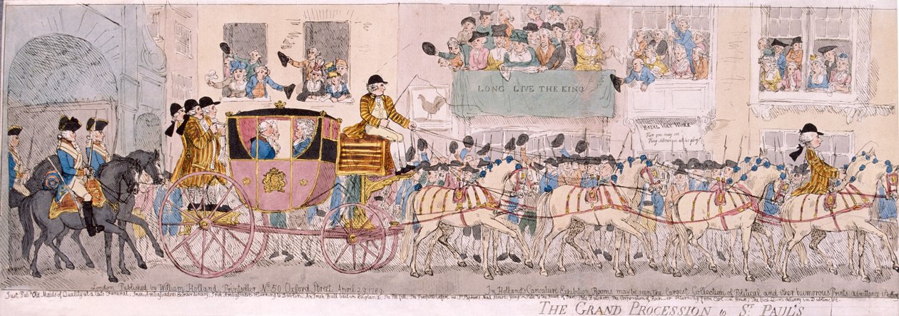 Processie van koning George III en koningin Charlotte naar St Paul