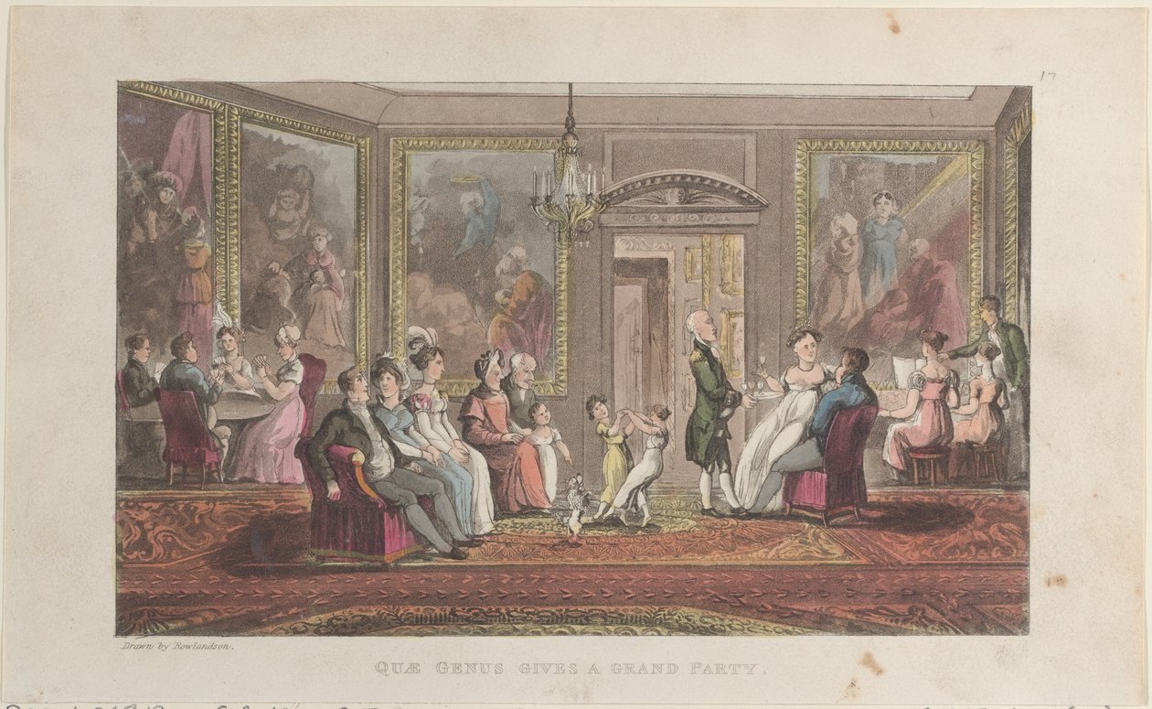 Quae Genus Geeft een Groot Feest, uit De Geschiedenis van Johnny Quae Genus door Thomas Rowlandson