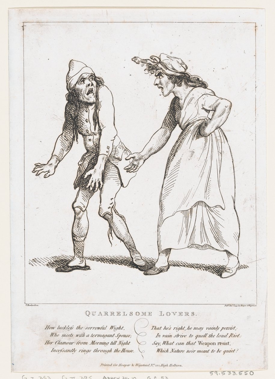 Ruzieachtige Geliefden, 2 januari 1797 door Thomas Rowlandson