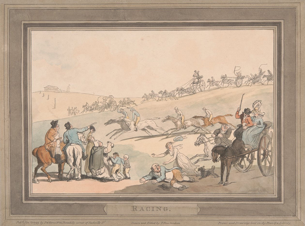 Racen [set van zes]: 1. Racen door Thomas Rowlandson