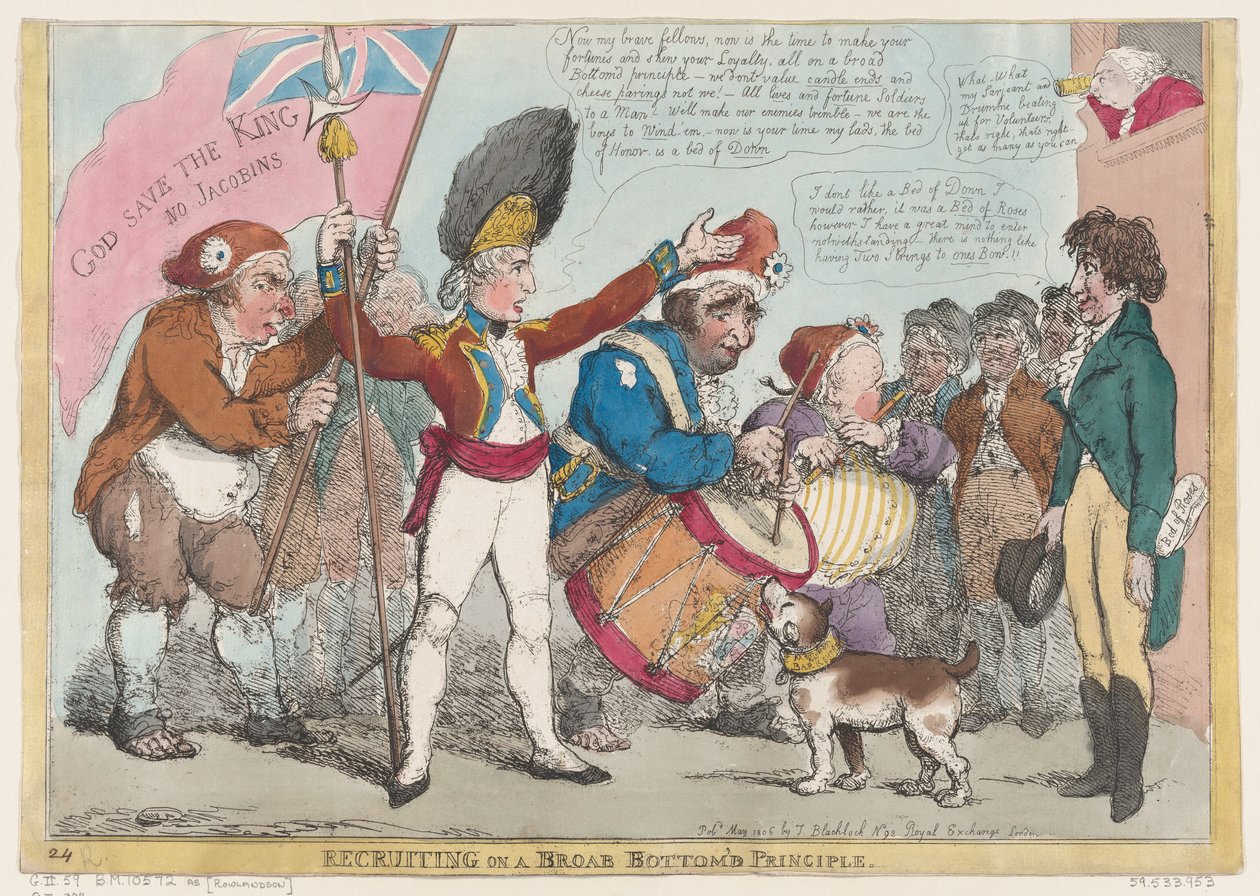 Werving op een brede basis, mei 1806 door Thomas Rowlandson