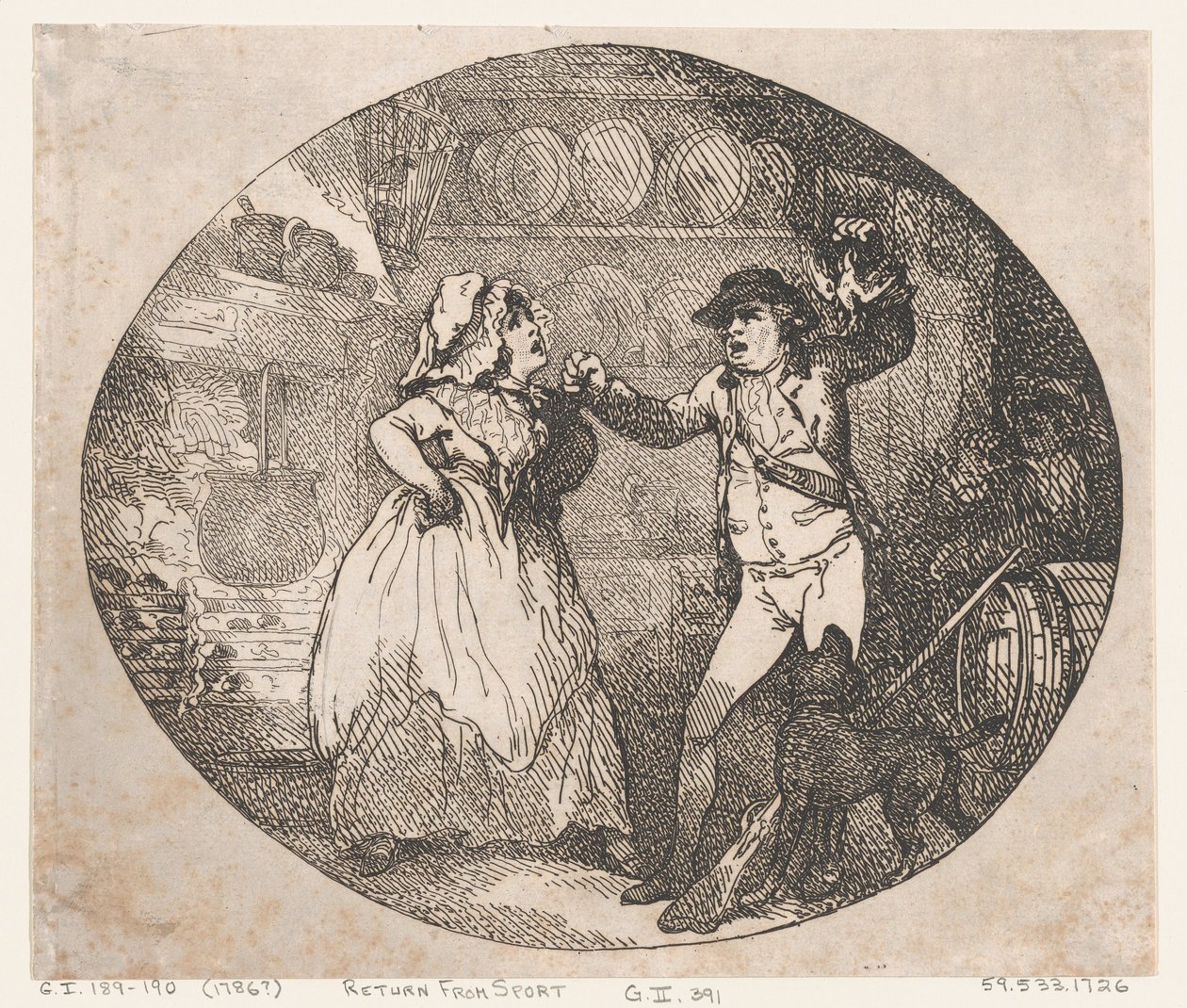 Terug van de sport door Thomas Rowlandson