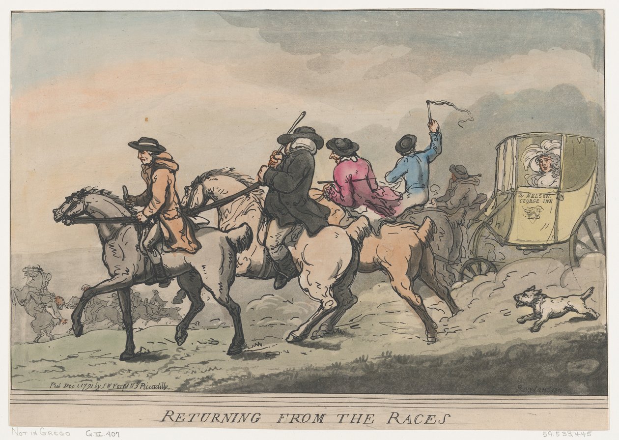 Terugkeer van de races door Thomas Rowlandson