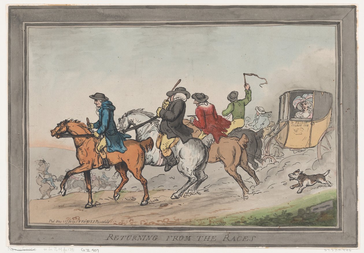 Terugkeer van de Races, 1 december 1791 door Thomas Rowlandson