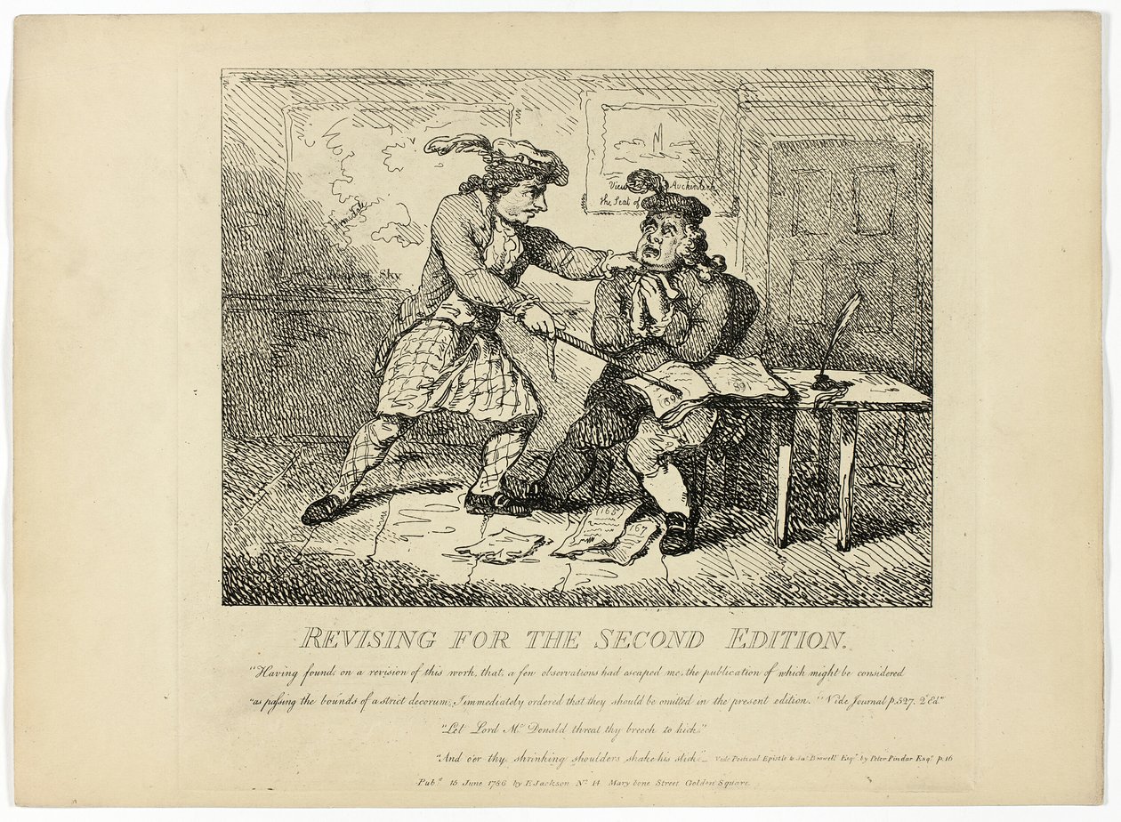 Herziening voor de tweede editie, van Boswells Tour of the Hebrides door Thomas Rowlandson