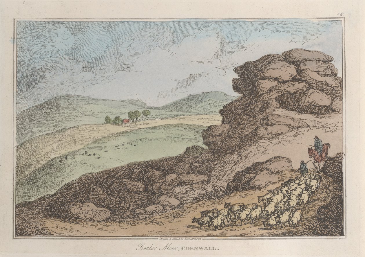 Rouler Moor, Cornwall door Thomas Rowlandson