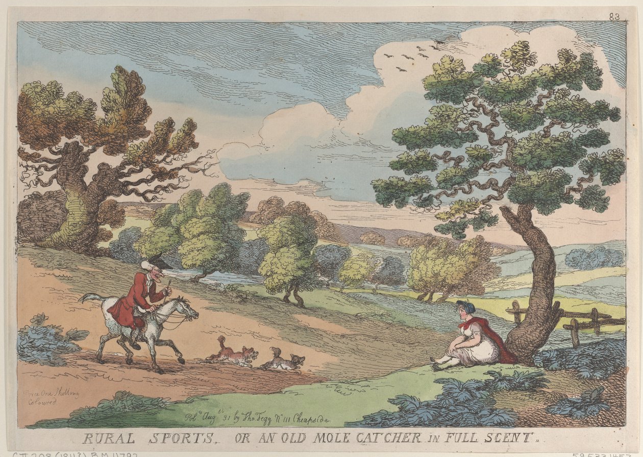 Plattelandssporten, of een oude molvanger in volle geur, 31 augustus 1811 door Thomas Rowlandson
