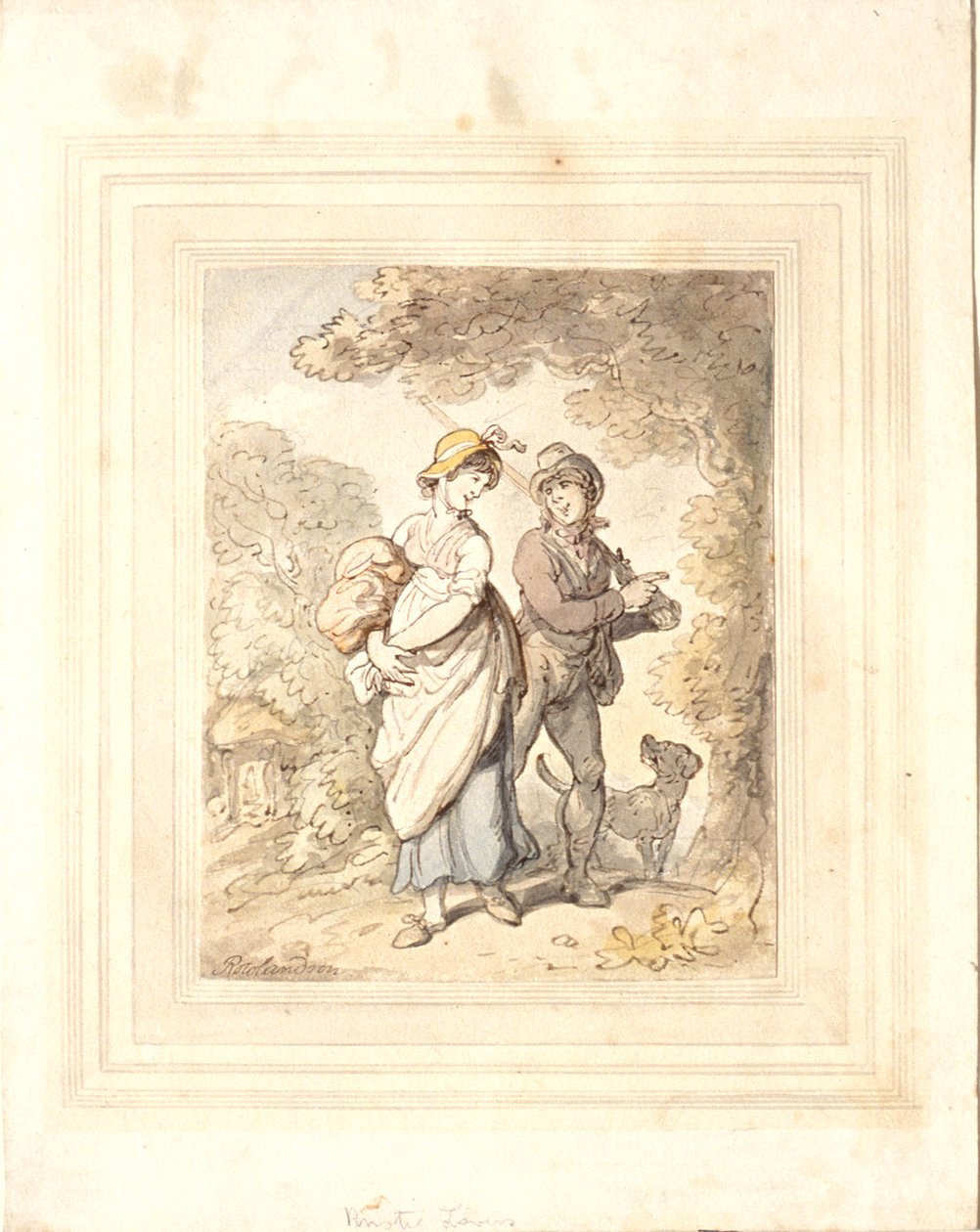Landelijke geliefden door Thomas Rowlandson