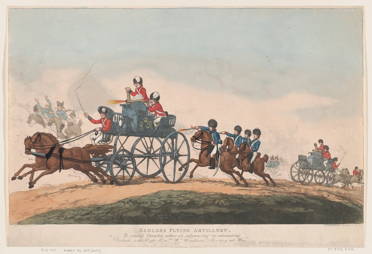 Sadlers Vliegende Artillerie door Thomas Rowlandson