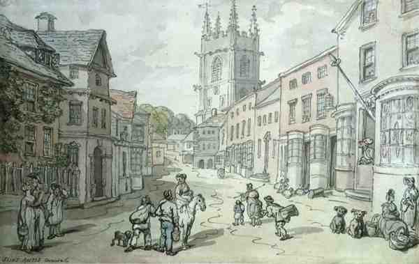 Saint Austle, Cornwall door Thomas Rowlandson