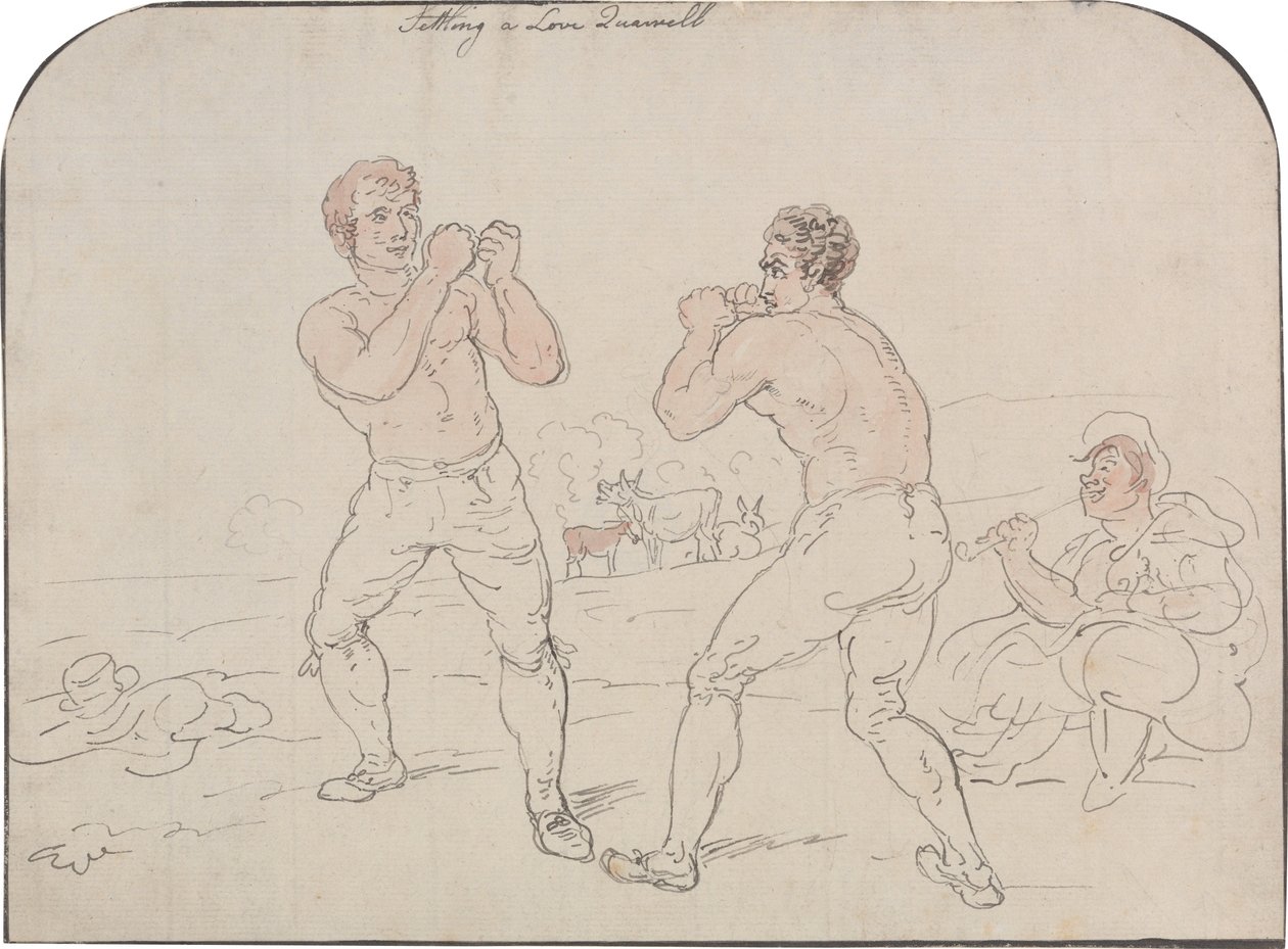 Een ruzie tussen geliefden bijleggen door Thomas Rowlandson