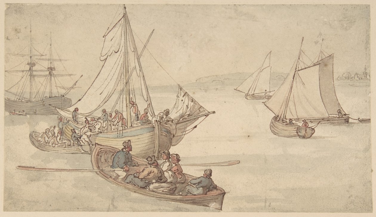 Schepen en zeelieden door Thomas Rowlandson