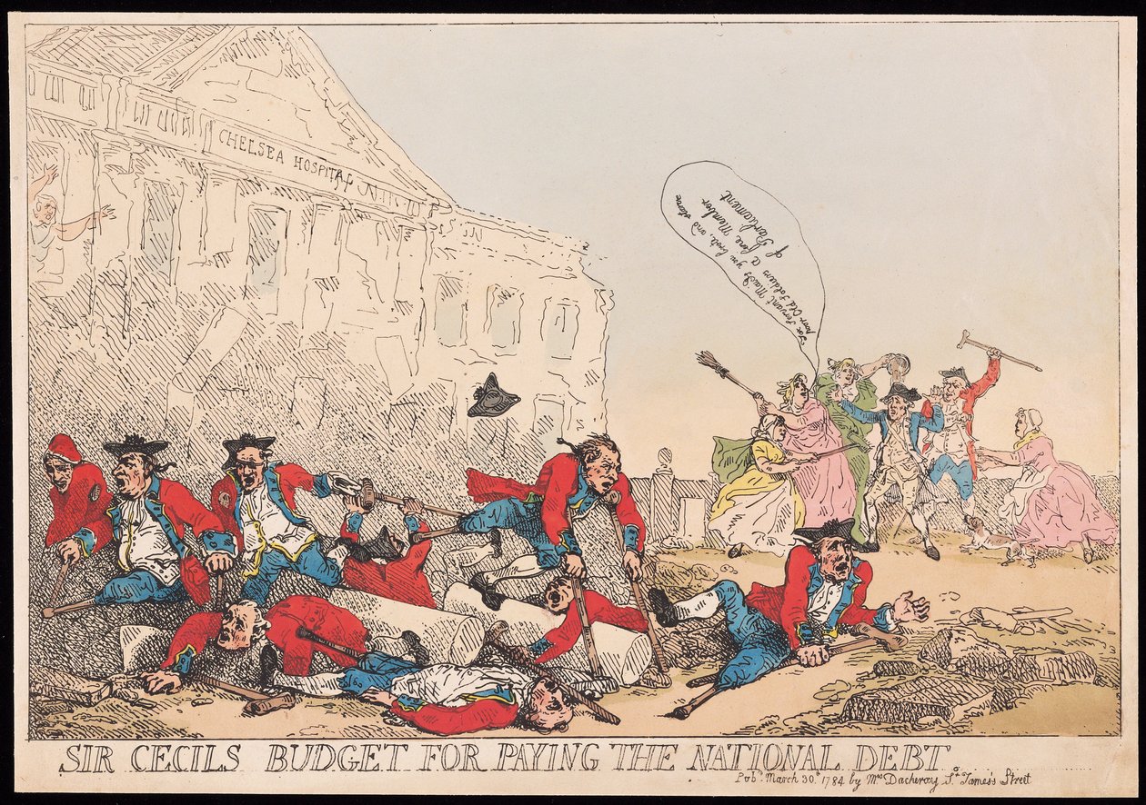 Sir Cecils budget voor het betalen van de nationale schuld door Thomas Rowlandson