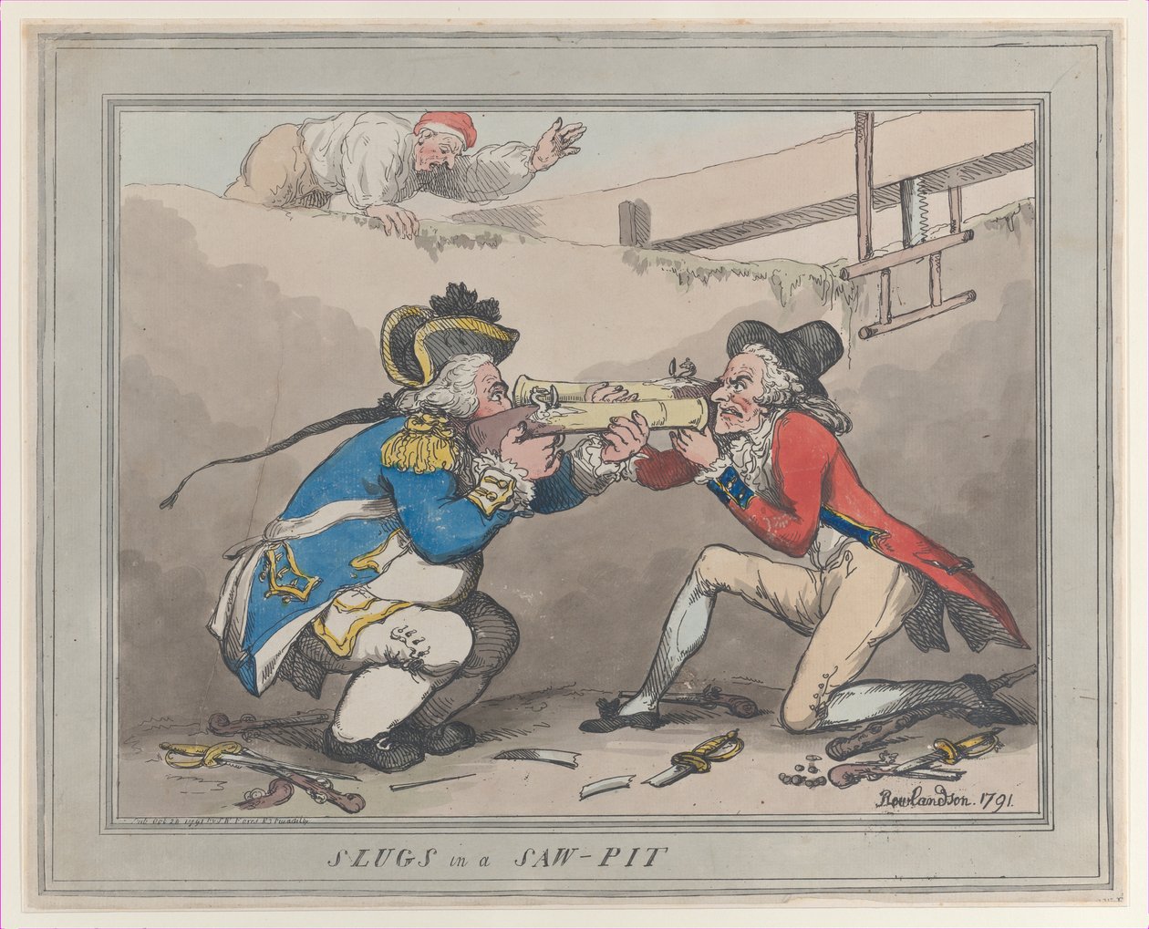 Slakken in een Zaagkuil door Thomas Rowlandson