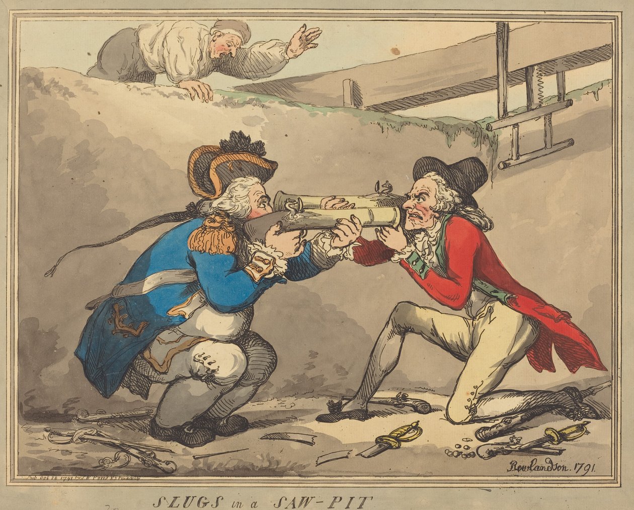Slakken in een Zaagkuil door Thomas Rowlandson