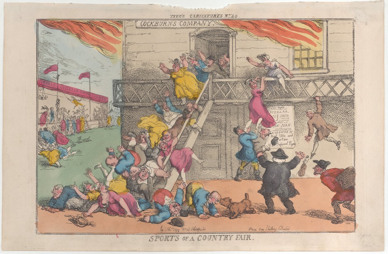 Sporten op een dorpskermis, 5 oktober 1810 door Thomas Rowlandson