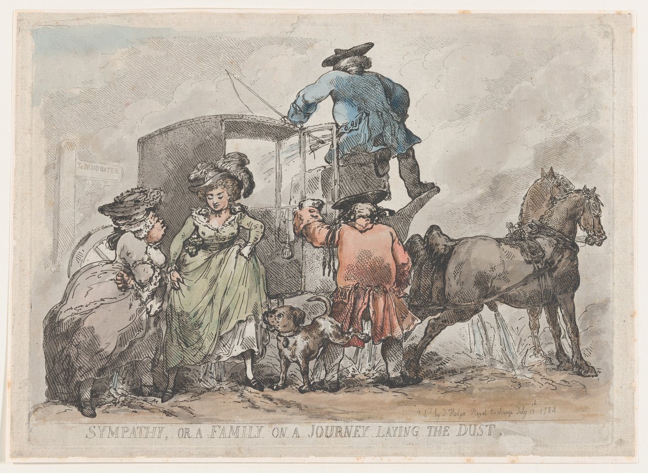 Sympathie, of Een Familie Op Reis die het Stof Neerslaat door Thomas Rowlandson