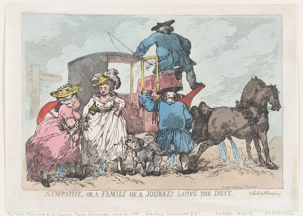 Sympathie, of Een Familie Op Reis Die Het Stof Neerlegt, 12 juli 1784 door Thomas Rowlandson