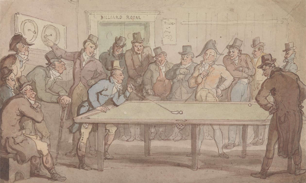 De biljartzaal door Thomas Rowlandson