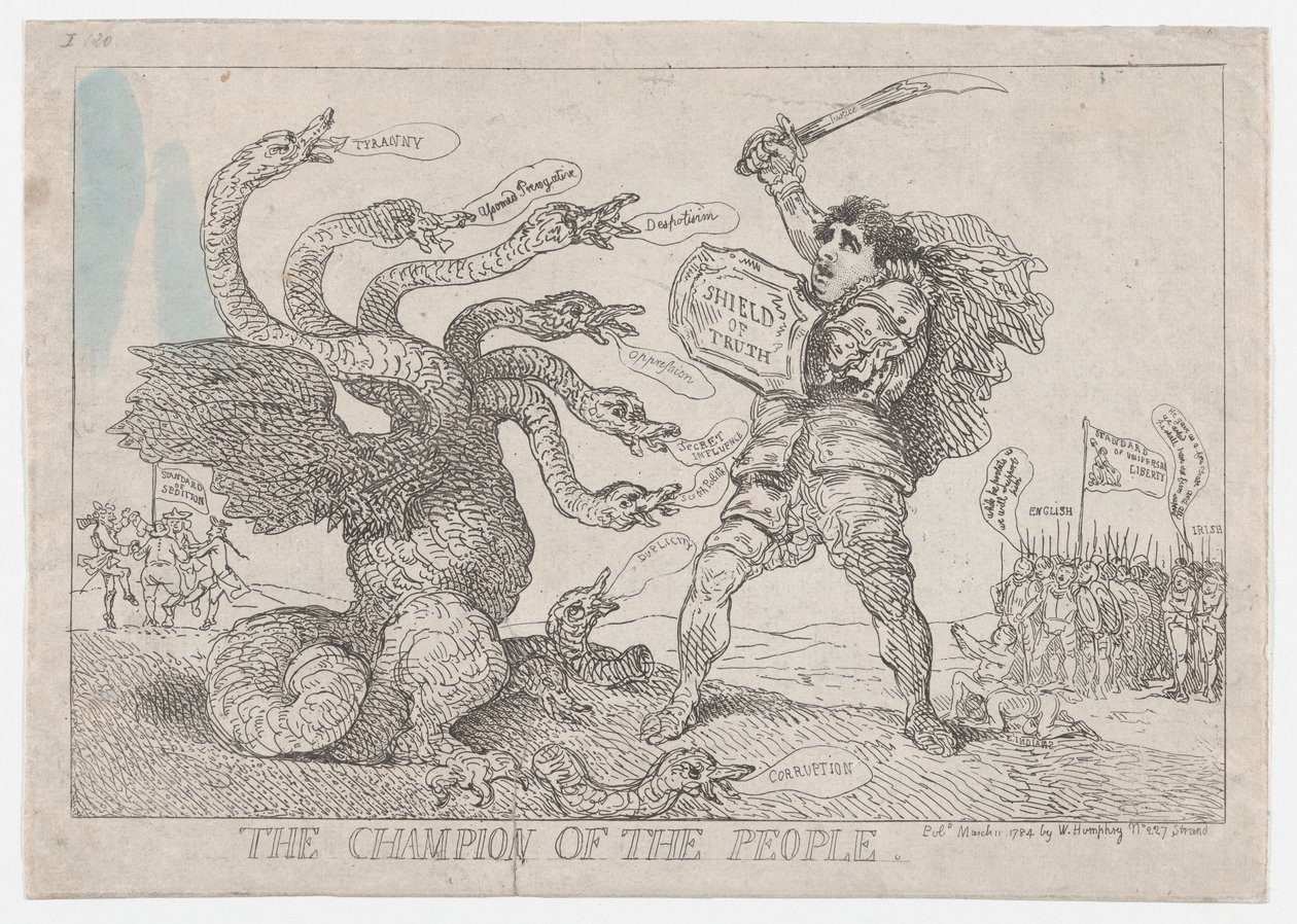 De kampioen van het volk, 11 maart 1784 door Thomas Rowlandson