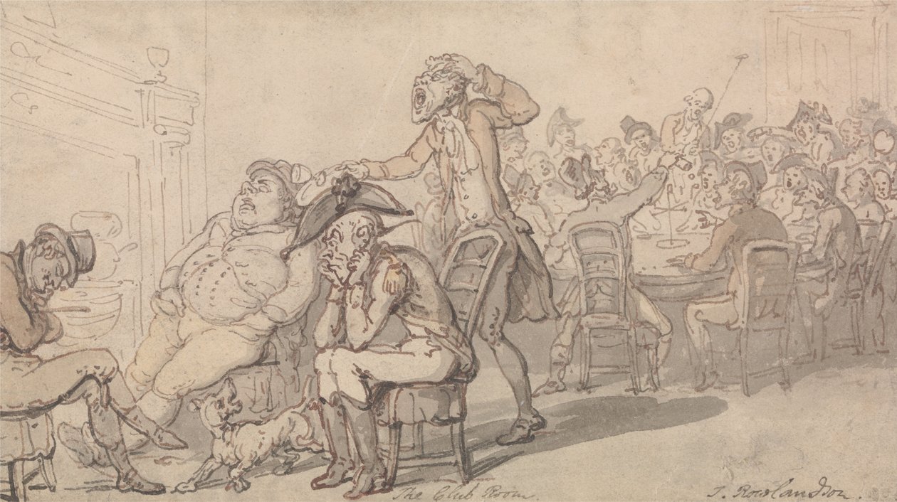 De clubkamer door Thomas Rowlandson