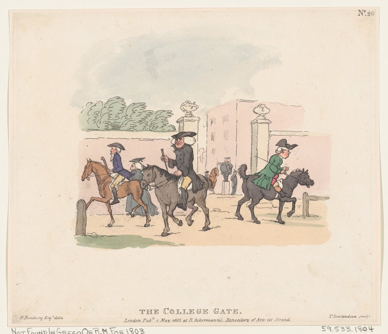 De Collegepoort, 1 mei 1803 door Thomas Rowlandson