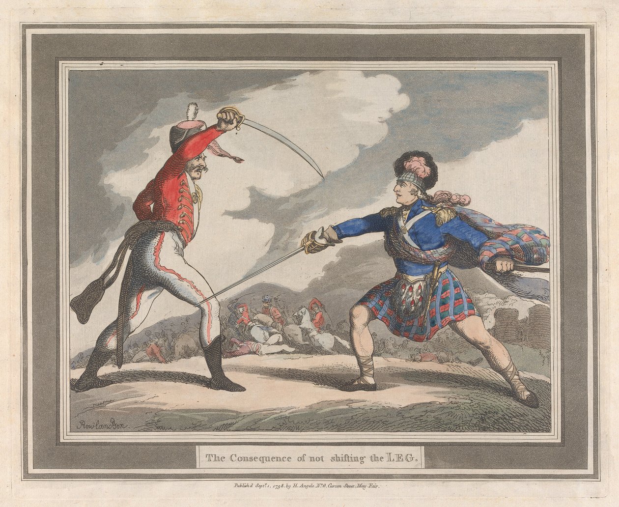 Het gevolg van het niet verplaatsen van het been door Thomas Rowlandson