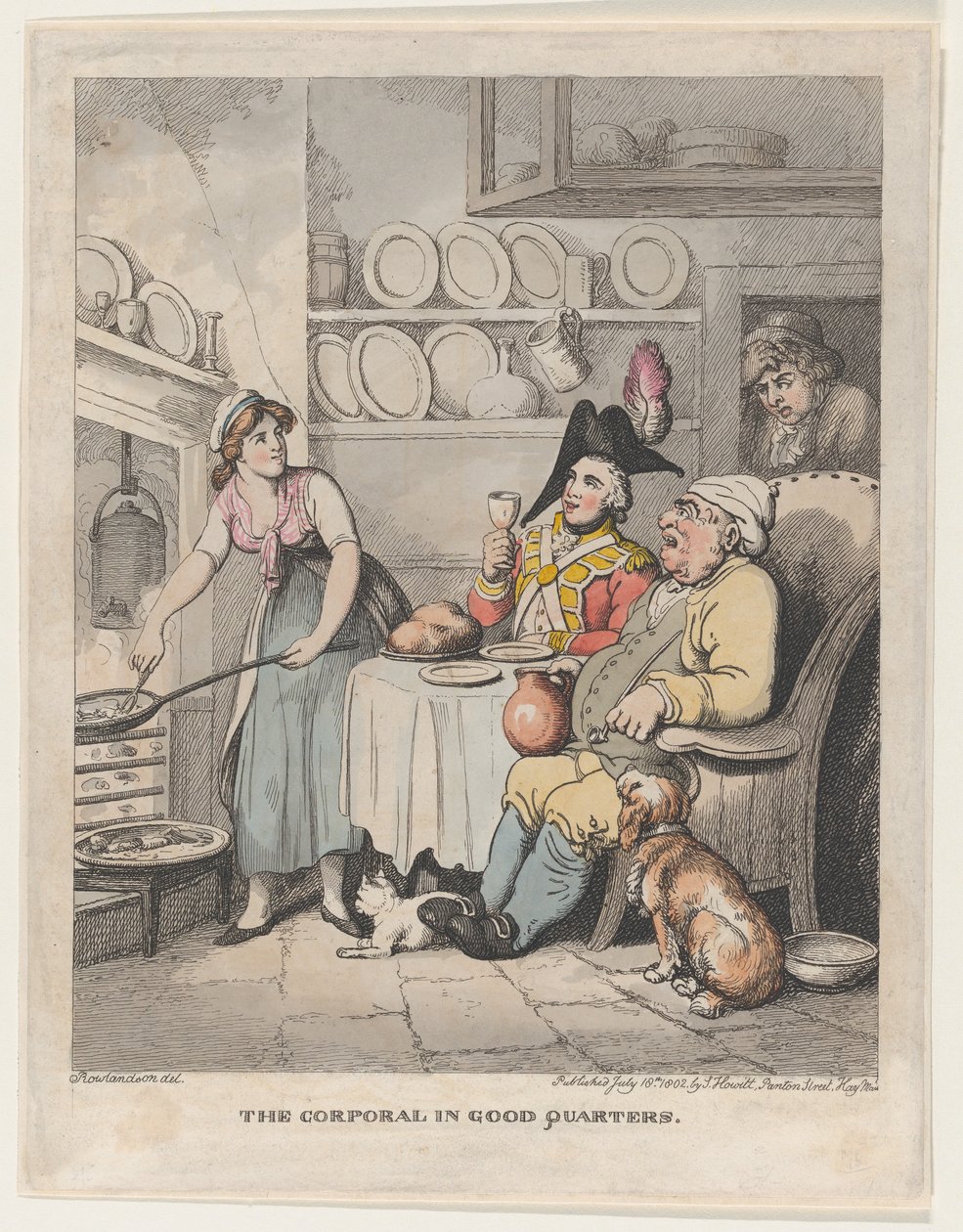 De korporaal in goede kwartieren, 18 juli 1802 door Thomas Rowlandson