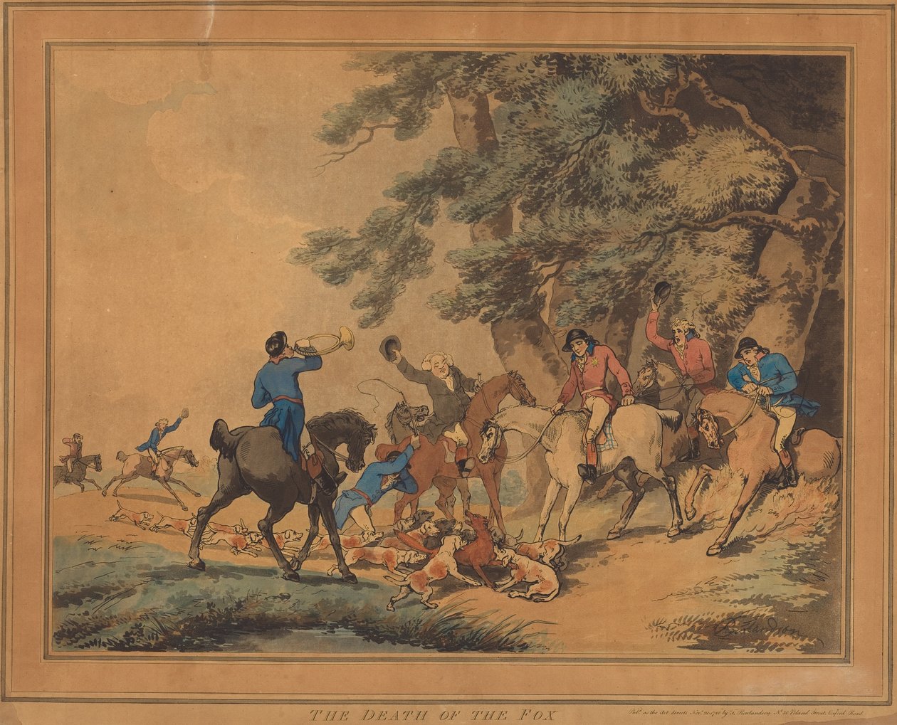 De dood van de vos door Thomas Rowlandson