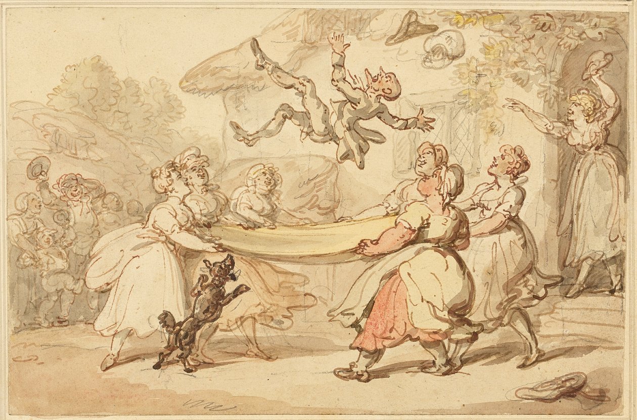 De straf van de dokter uitgevoerd tot klein vermaak van het hele dorp door Thomas Rowlandson