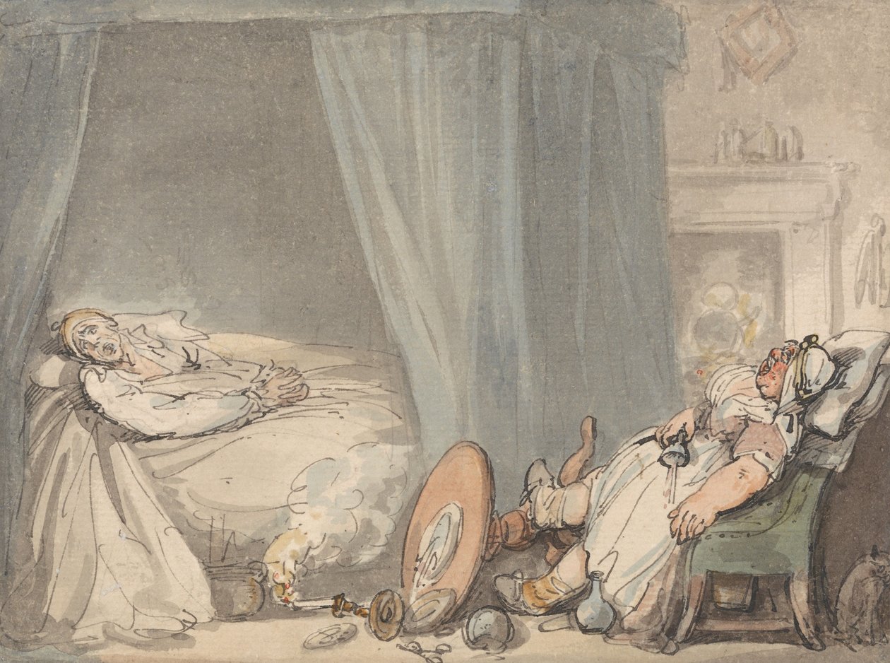 De dronken verpleegster door Thomas Rowlandson