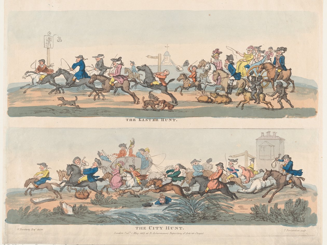 De Paasjacht en de Stadsjacht, 1 mei 1803 door Thomas Rowlandson