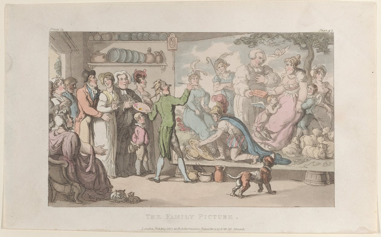 Het Familieportret, uit De Pastoor van Wakefield door Thomas Rowlandson