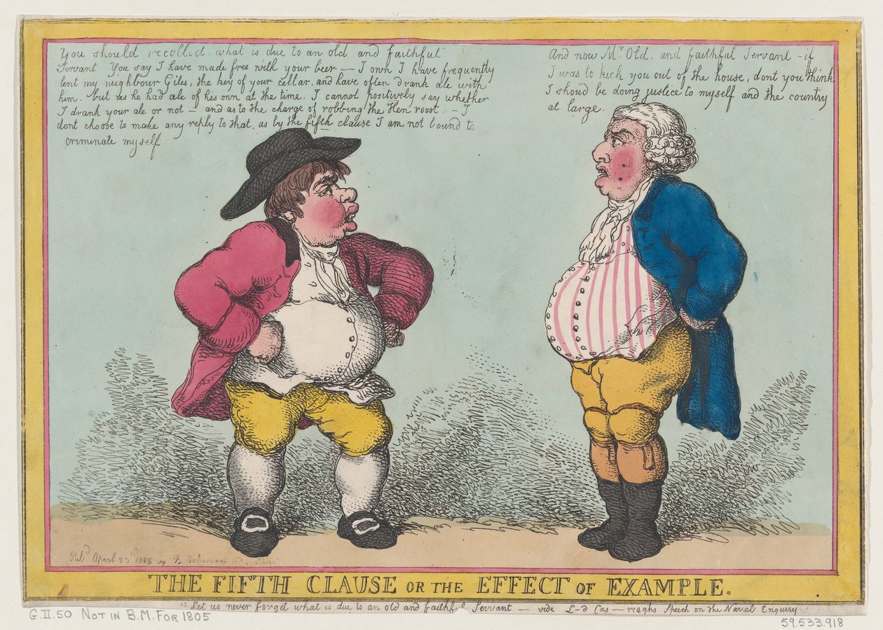 De vijfde clausule, of het effect van voorbeeld, 23 april 1805 door Thomas Rowlandson