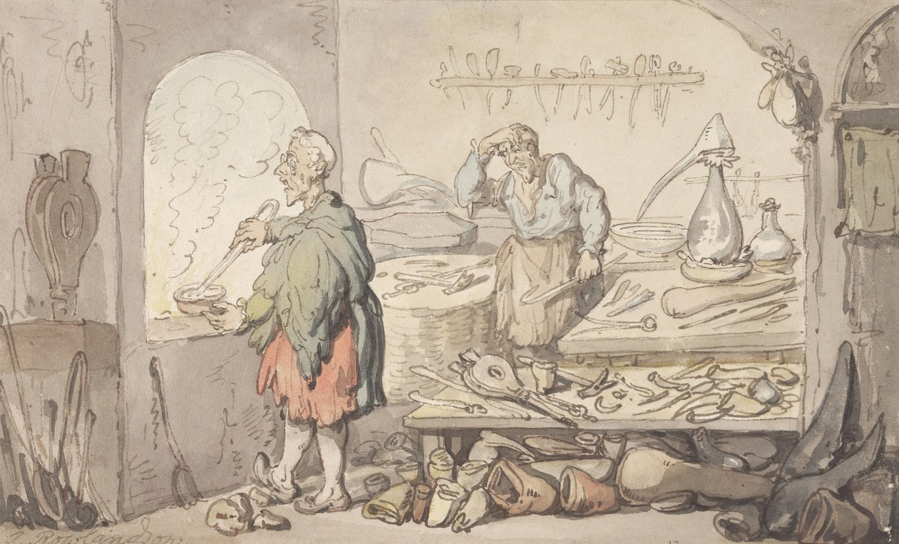 De Glasfabriek door Thomas Rowlandson