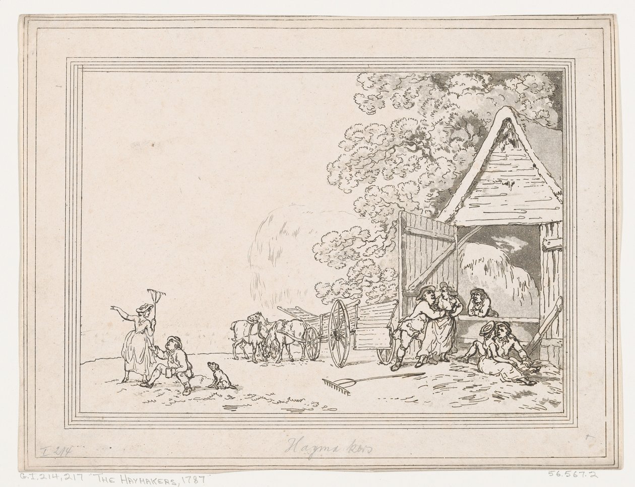 De Hooimakers, 1787 door Thomas Rowlandson