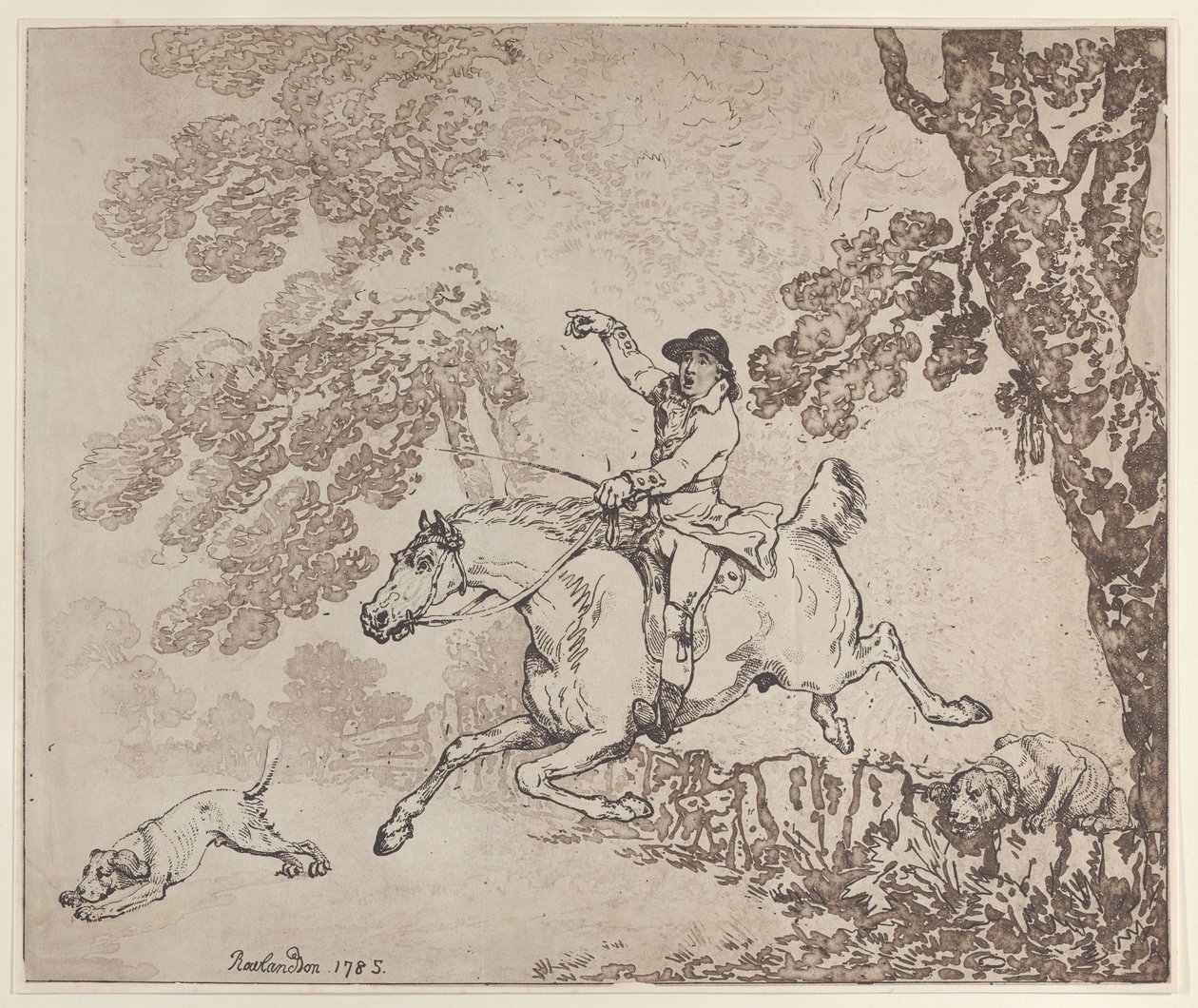De jager door Thomas Rowlandson