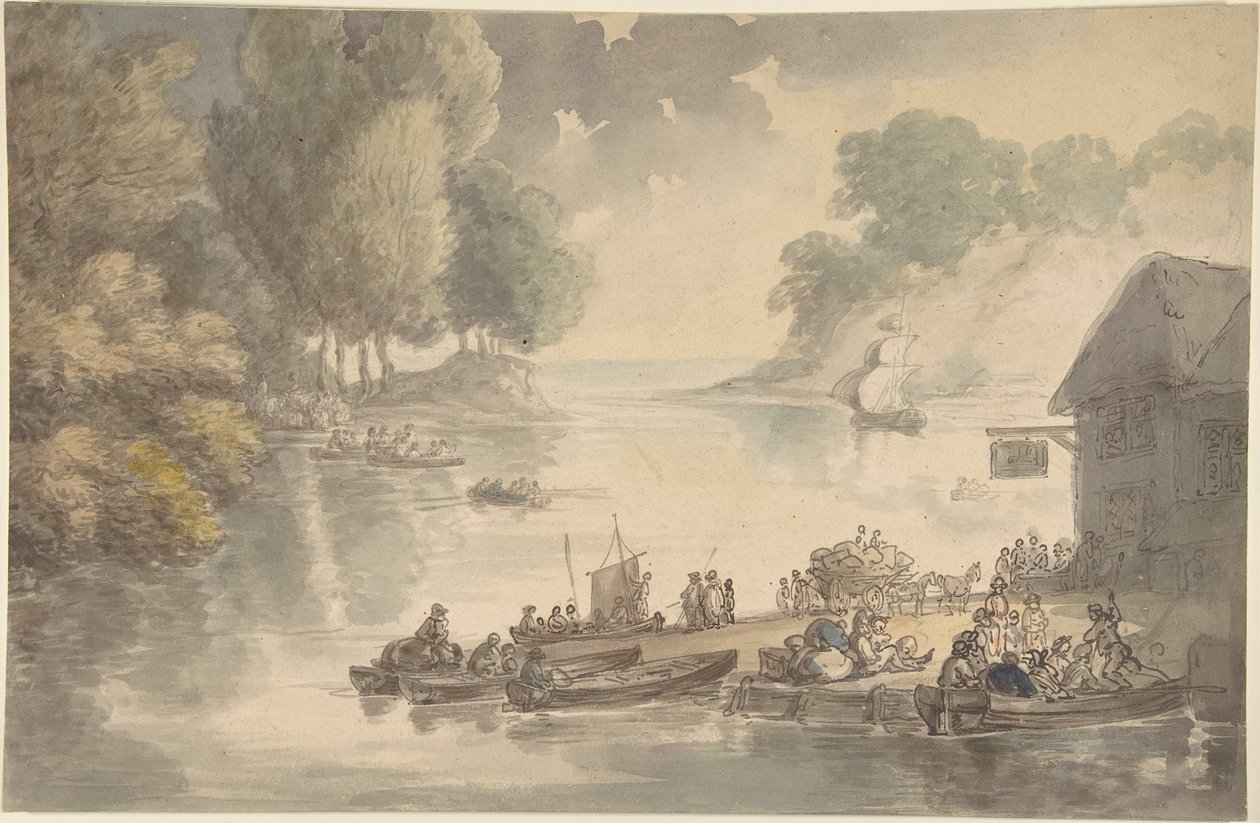 The Inn at the Ford door Thomas Rowlandson