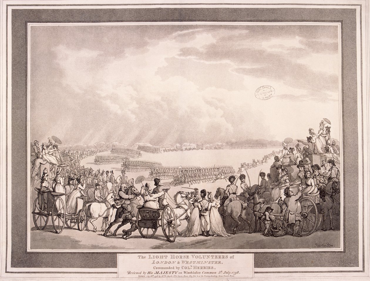 De Lichte Paardenvrijwilligers van Londen en Westminster, 1798 door Thomas Rowlandson