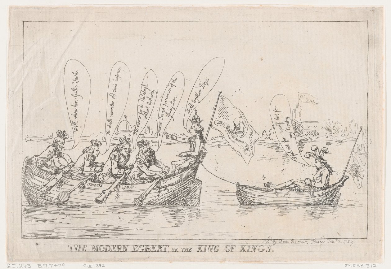 De Moderne Egbert, of De Koning der Koningen, 8 januari 1789 door Thomas Rowlandson