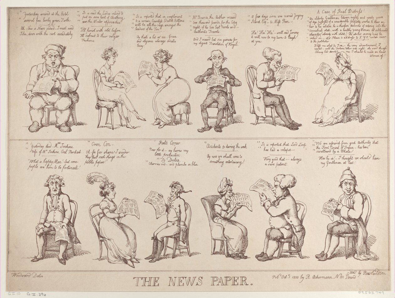 De Krant door Thomas Rowlandson