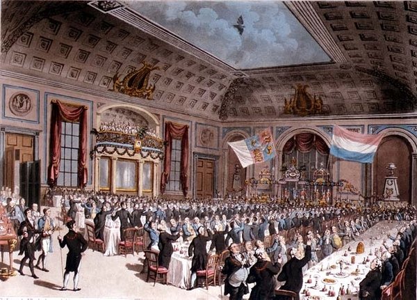 Het Patriottische Diner gehouden in de City of London Tavern door Thomas Rowlandson
