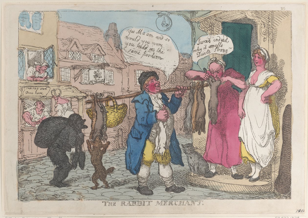 De konijnenhandelaar, 1810 door Thomas Rowlandson
