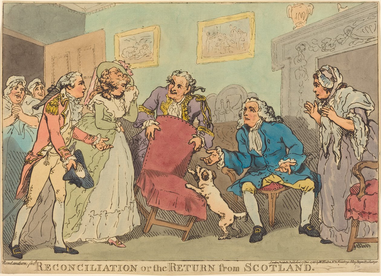 De verzoening, of De terugkeer uit Schotland door Thomas Rowlandson
