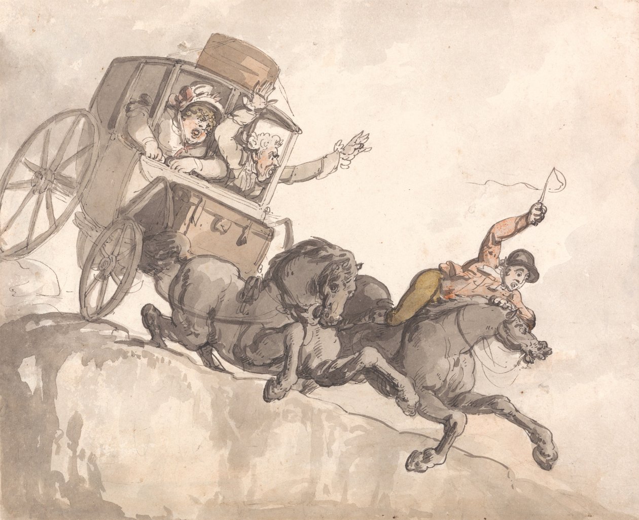 De weggelopen coach door Thomas Rowlandson